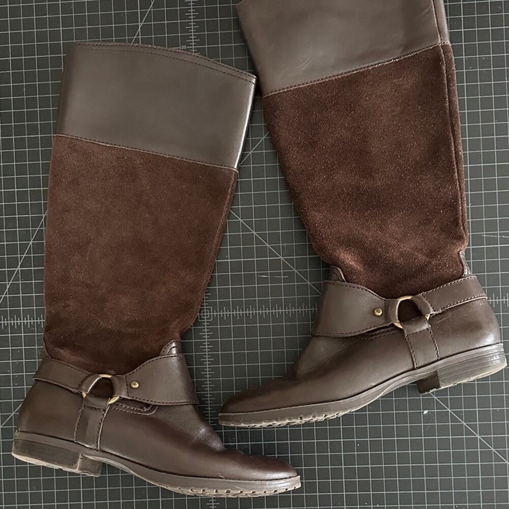 Ralph Lauren Chocolate Brown Suede Riding Boots - English Countryside Aesthetic